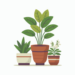 Obraz premium vector illustration of a plant in a pot