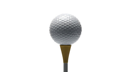 golf ball on pin isolated on white background