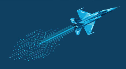 Futuristic Fighter Jet Digital Integration and Aerial Warfare