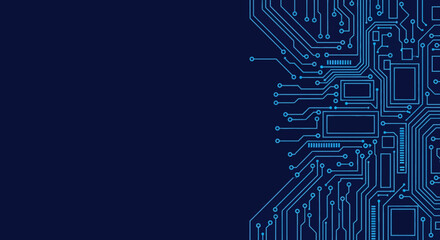Abstract Circuit Board Background Blue Technology Design