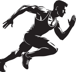 Athlete No 6 Vector Illustration – Energetic Sports Figure in Action Mode