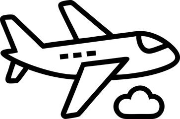 Airplane icon flat aviation symbol