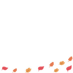drawn autumn leaves border on transparent background. oil paint digital art