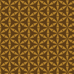 Luxurious Gold and Brown Geometric Seamless Pattern with Radial Star Motifs