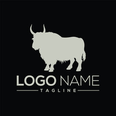 Yak Silhouette Logo Template