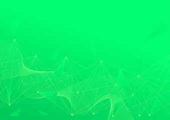 Green background with flowing lines and connection points