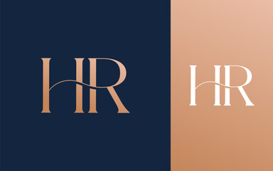 Initial letter HR RH logo design vector illustration for couple, wedding, and business