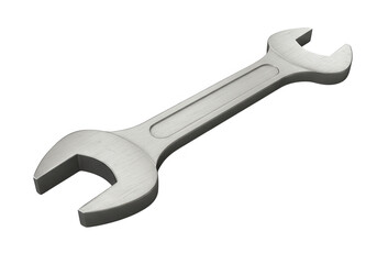 Silver metal wrench used for repair and maintenance isolated on transparent background