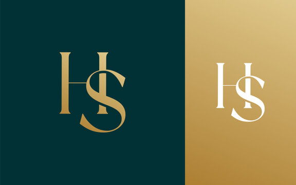 Initial letter HS SH logo design vector illustration for couple, wedding, and business