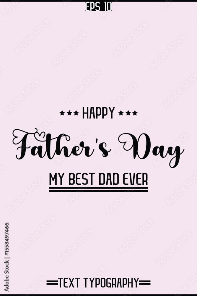 Fototapete cursive text typography of happy father's day vertical template