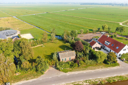 Scenic Aerial View of a Quaint Rural Landscape