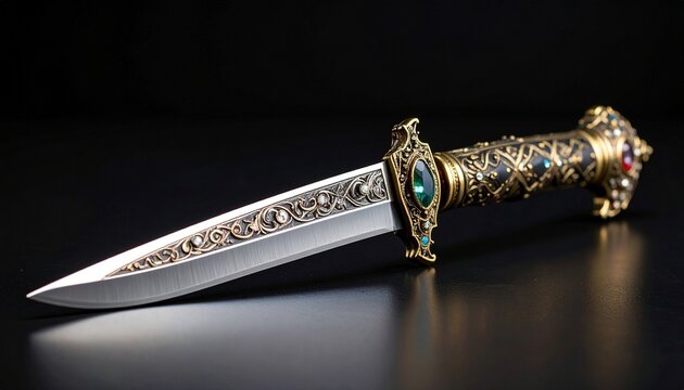 dagger on a wooden background