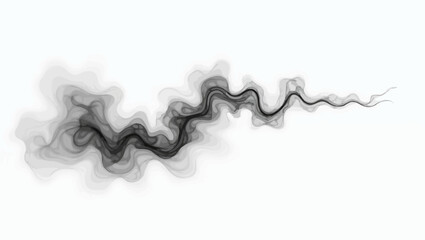 Vector illustration of black smoke swirl perfect for mysterious, abstract and dark background designs.