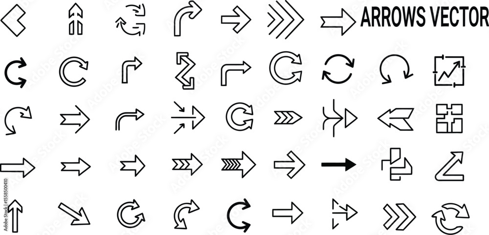 Poster A collection of various arrow designs in a vector format with editable strokes