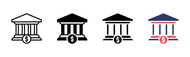 Banking icon sheet multiple style collection