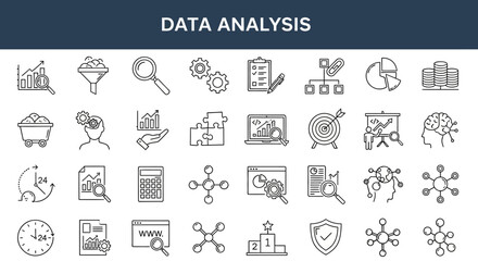 Data Analysis Elements Outline Style Icons for Business Strategy and Insights (ssheet (93).eps)