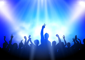 party audience on spotlight background 2107