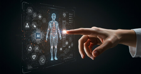 Holographic Data Visualization Displayed on Digital Interface for Business Professionals