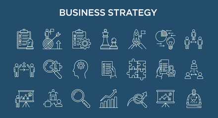 Effective Business Strategies Icons and Planning for Success