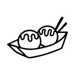 たこ焼き　線画　手書き