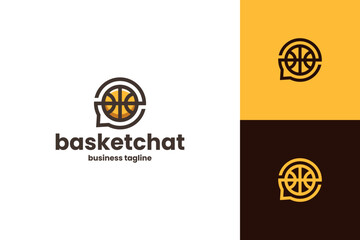 basketball chat logo vector