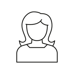 Female Avatar Line Icon. User Profile, Account Representation, And Identity Outline Symbol. Social Media And Networking. Editable Stroke. Isolated Vector Illustration