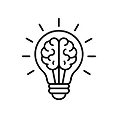 Fototapeta premium Brain inside a light bulb symbolizing a new idea or innovation
