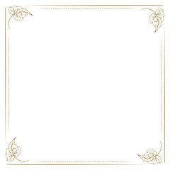Vintage leaf border frame. Ornamental square outline for invitations and decorative paper.