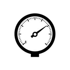 Pressure Gauge Icon: A clear and precise pressure gauge icon with a needle indicating measurement, ideal for industrial, technological, or scientific illustrations.