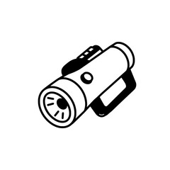 Illuminate the Darkness: A sleek, monochrome flashlight, rendered in a crisp, minimalist style, representing guidance and clarity.