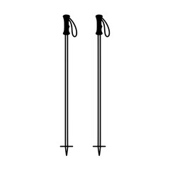 Ski Poles Silhouette: A minimalist silhouette captures the sleek design of two ski poles, perfect for illustrating winter sports or outdoor activities.