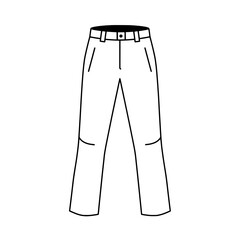 Trousers Outline: Clean and crisp outline illustration of a classic pair of trousers, perfect for fashion design, pattern making, or style guides.