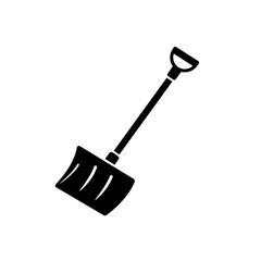 Shovel Silhouette: A minimalist, high-contrast illustration of a classic shovel, perfect for representing labor, construction, or winter tasks. 