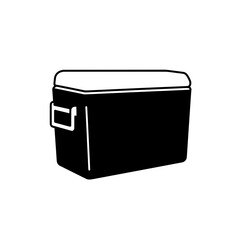 Black Cooler: a minimalist image featuring a portable cooler, ready for outdoor adventures, a representation of freshness and practicality.