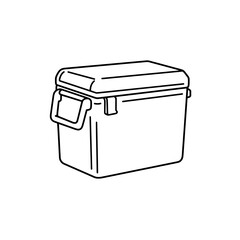 Cooler Box in the Summer: A line art representation of a functional cooler box.