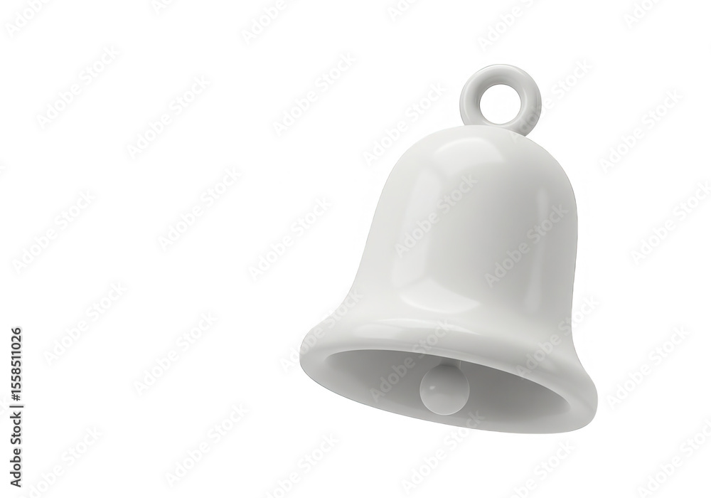 Poster white notification bell isolated on transparent background