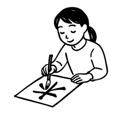 書道　線画　手書き