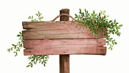 Washed Waypoint Signpost isolated watercolor vector illustration svg