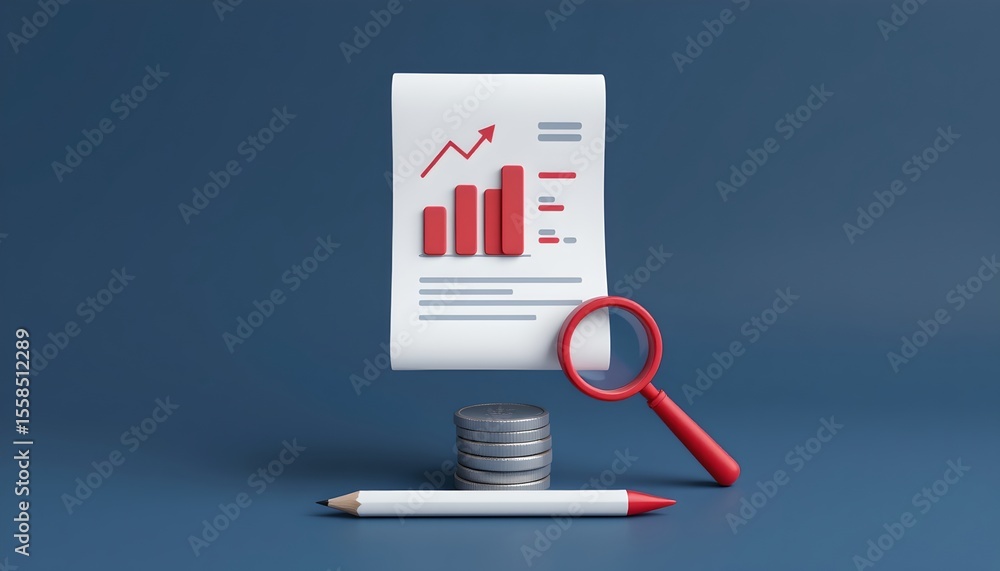 Aufkleber analyzing growth trends in business reports office setting infographic professional environment clos