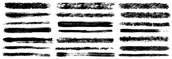 Vector black hand drawn brush scrawl pen texture marker scratch stroke shape set. Graphic doodle simple paper set.
