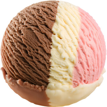 Delightful Neapolitan Ice Cream Scoop in a Bowl with Vibrant Colors and Creamy Texture