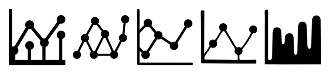 Abstract representation of line graphs showing changes and trends on an isolated background