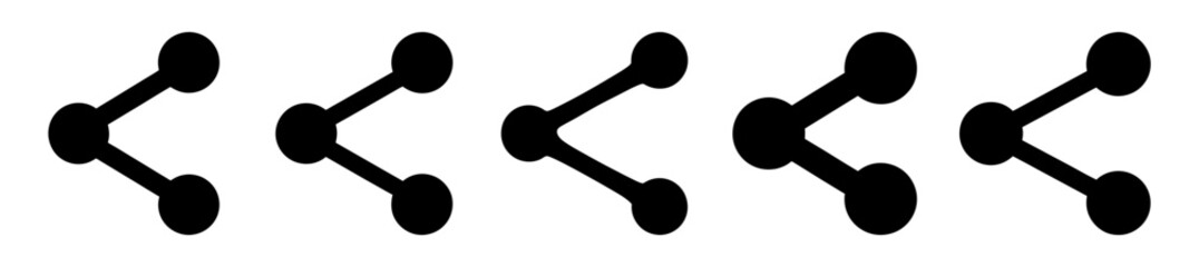 Multiple Instances of the Share Icon Arranged Horizontally on a White Background