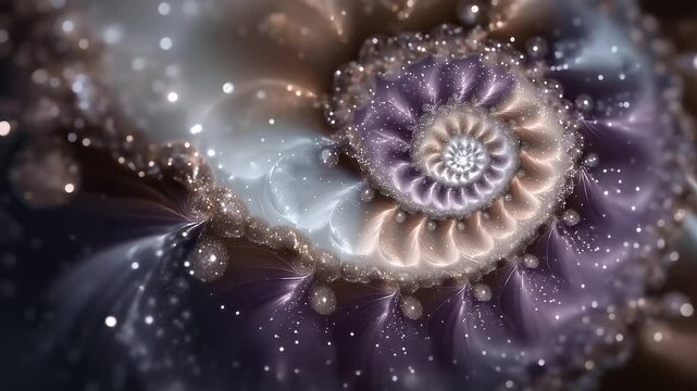 Fractal Space Tunnel in Rich Purple and Metallic Copper Tones