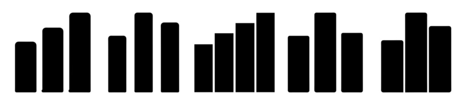 Abstract illustration of a simple bar chart with varied heights showing change