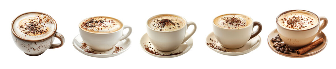 Obraz premium Cappuccino Collection: A Delightful Quartet of Creamy Coffee