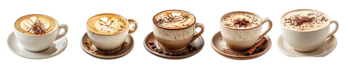 Aromatic Coffee Collection: Four Delightful Cappuccinos