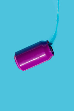 Vibrant purple soda with a refreshing splash