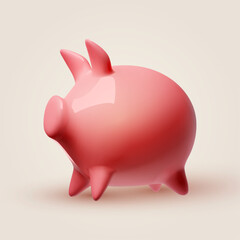 Piggy bank 3D icon. Banking design. Financial, business and design elements