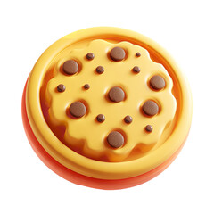Fototapeta premium Chocolate chip cookie baked dessert sweet treat delicious snack food confectionery bakery product item on transparent background